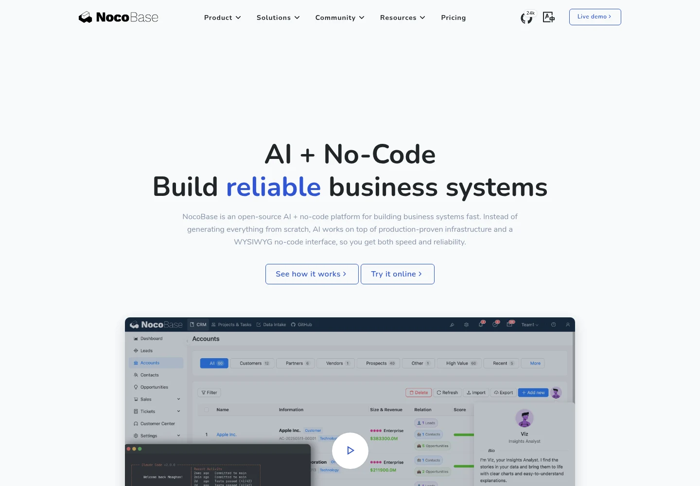 NocoBase as a top appsmith alternative