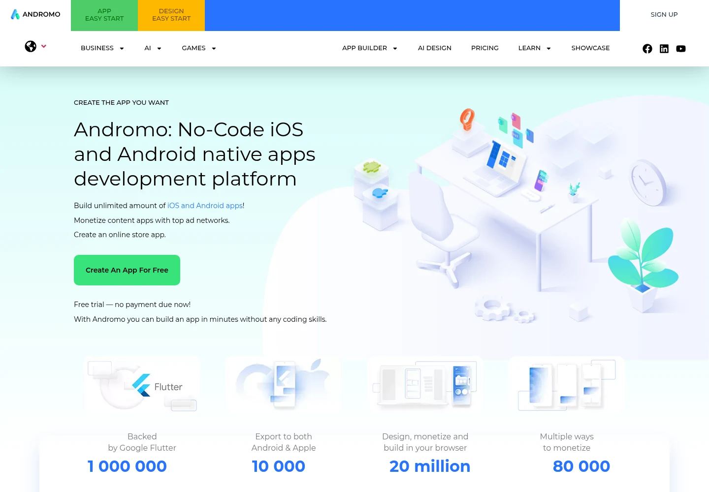 Andromo as a top appy pie alternative