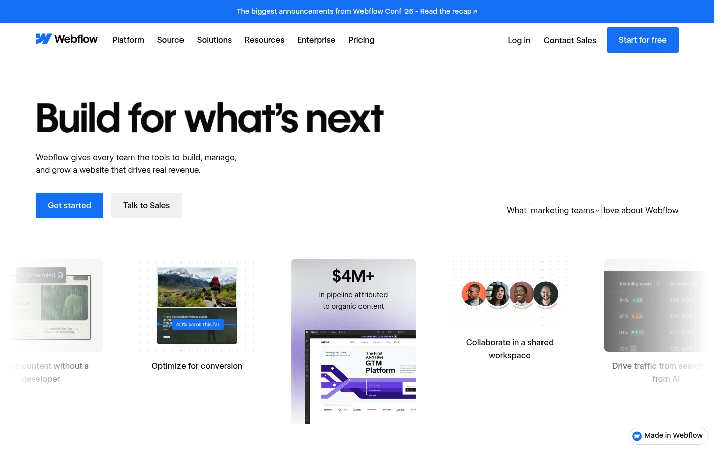 Webflow as a top bubble alternative