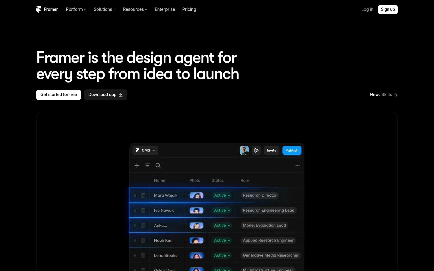 Framer as a top builder.io alternative