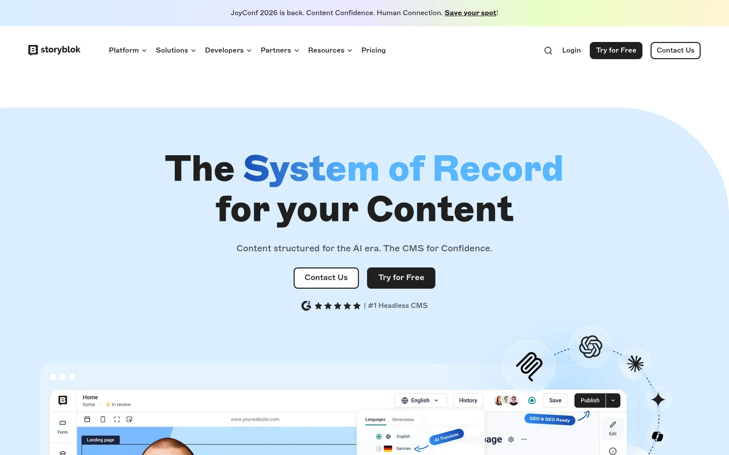 Storyblok as a top builder.io alternative