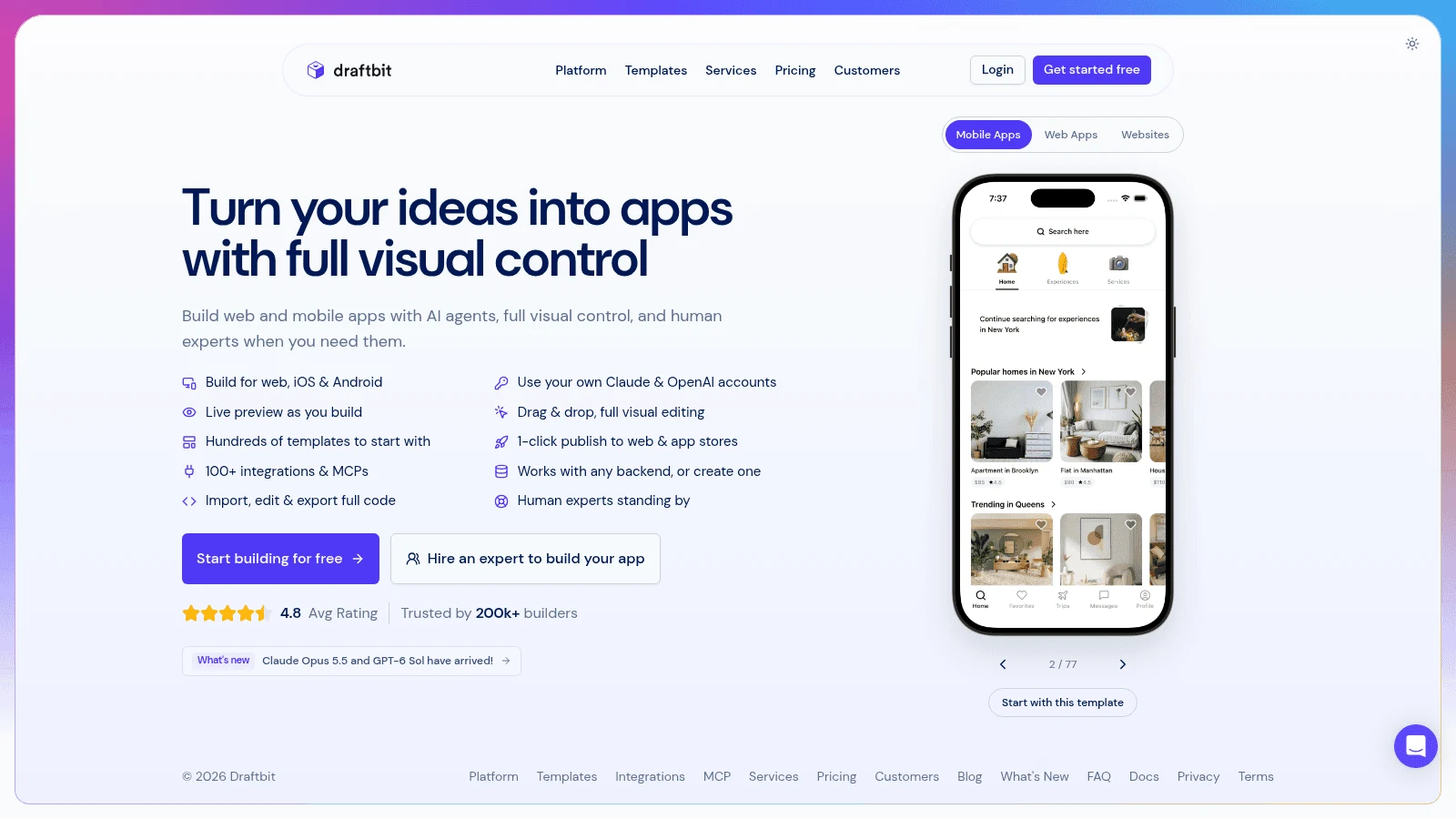 Draftbit as a top thunkable alternative