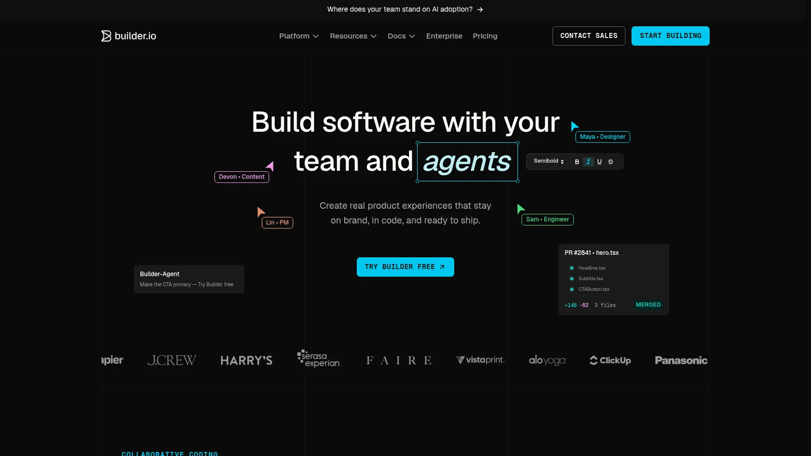 Builder.io as a top v0 alternative