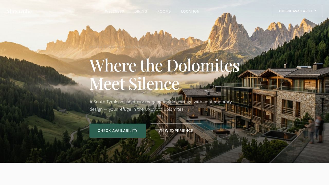 Alpenruhe — premium hotel, built in Awesomic Studio