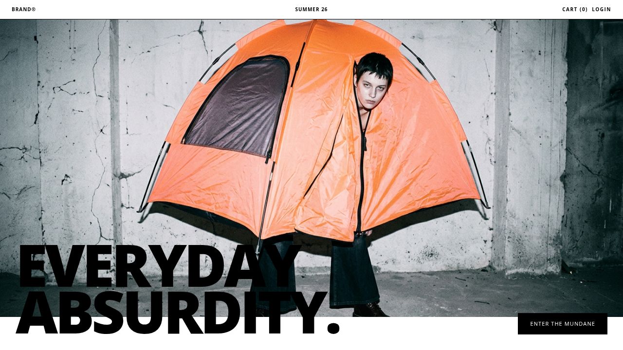 An ironic fashion website, built in Awesomic Studio
