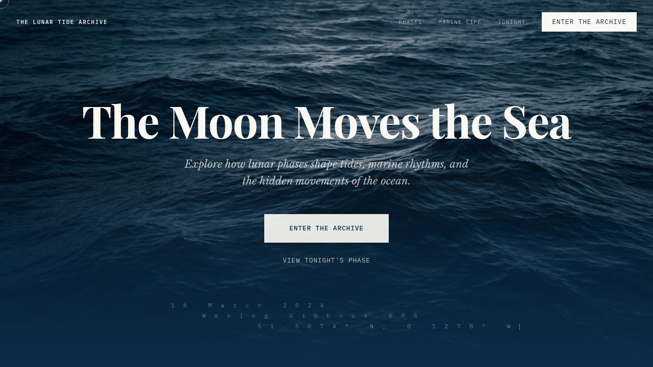 The moon moves the sea, built in Awesomic Studio